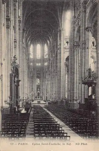 C051 Frankreich Paris Eglise Saint-Eustache Vintage Postkarte