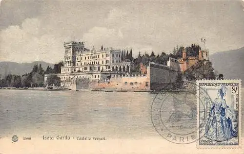 A963 Italien Isola Garda Castello Ferrari Vintage Postkarte