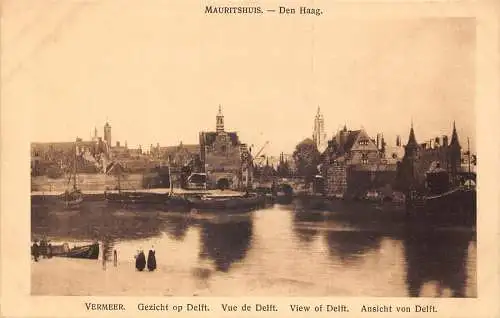 L259 Niederlande MAURITSHUIS. Den Haag. VERMEER. Blick auf Delft. alte Postkarte