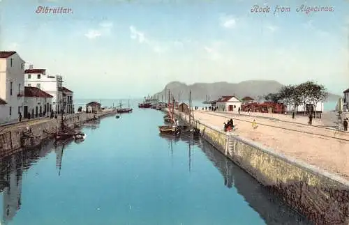 L256 Spanien Gibraltar Felsen aus Algeciras. alte Postkarte