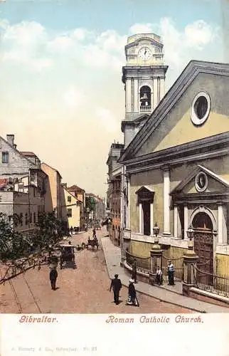 L256 Gibraltar Römisch Katholische Kirche Vintage Postkarte