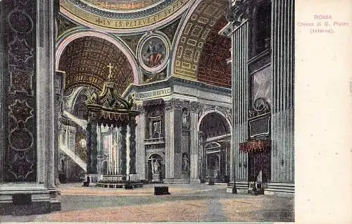 L257 Italien ROM - Chiesa di S. Pietro (Interno). alte Postkarte