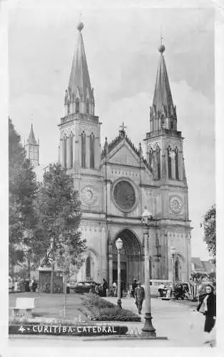 L251 Brasilien CURITIBA - CATEDRAL Vintage Postkarte