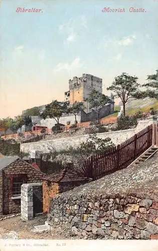 L256 Gibraltar Moorish Castle Vintage Postkarte