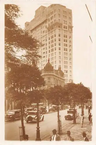 L251 Brasilien Rio de Janeiro Predio A Noite Vintage Postkarte