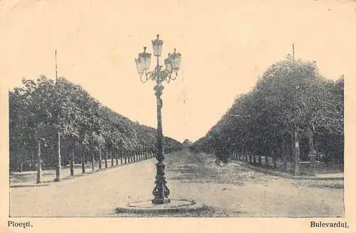L109 Rumänien 1917 Ploiesti Boulevard WWI Vintage Feldpostkarte