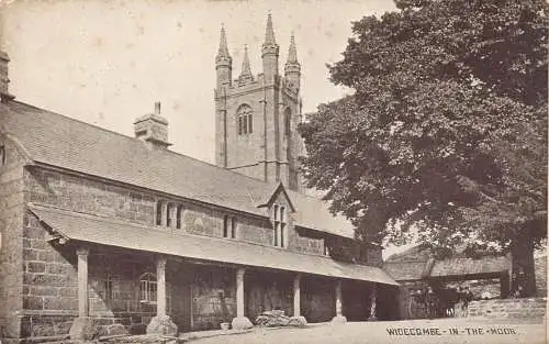 A981 England Widecombe in the Moor Church Vintage Postkarte