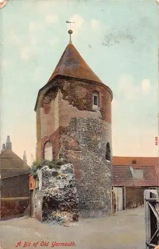 A980 England 1911 Ein bisschen Old Yarmouth Tower Vintage Postkarte