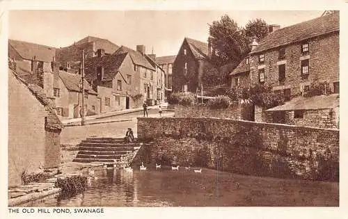 A982 England Old Mill Pond Swanage Vintage Postkarte
