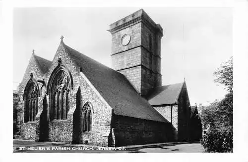 A982 England St Helier's Parish Church Jersey RPPC Vintage Postkarte