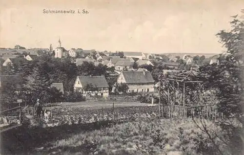A166 Deutschland 1912 Schmannewitz i Sa Gesamtansicht Vintage Postkarte