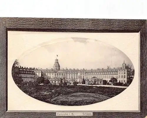 A164 Deutschland 1910 Passepartout Karlsruhe i B Schloss Vintage Postkarte