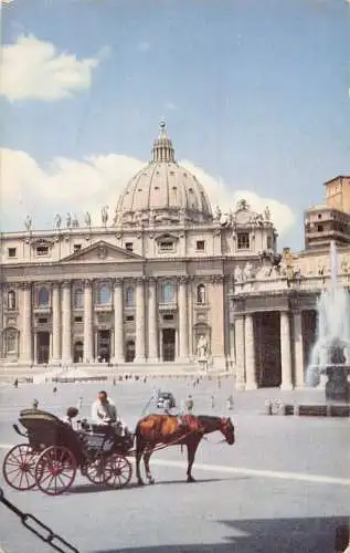 A985 Italien Rom Roma Vatikan Kirche St. Peter Pferdekutsche Postkarte