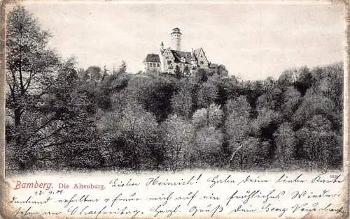 A165 Deutschland 1908 Bamberg Die Altenburg Alte Burg Vintage Postkarte