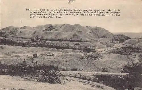 A986 Algerien Fort de La Pompelle WWI Katastrophenbombardement Vintage Postkarte