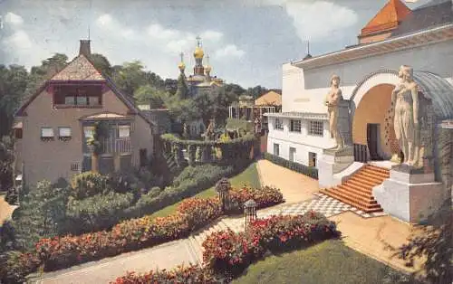 A164 Deutschland 1921 Darmstadt Ernst Ludwig Haus Christiansen Garten Postkarte
