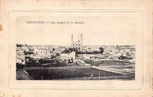 A986 Uruguay Montevideo Vista General de Aguada Passepartout Vintage Postkarte