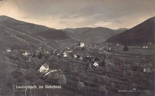 A164 Deutschland 1924 Lautenbach im Renchtal Gesamtansicht Vintage Postkarte