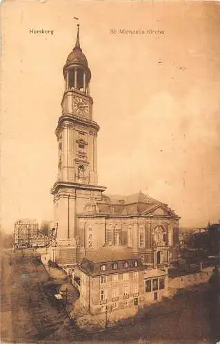 A162 Deutschland 1924 Hamburg St Michaelis Kirche Vintage Postkarte