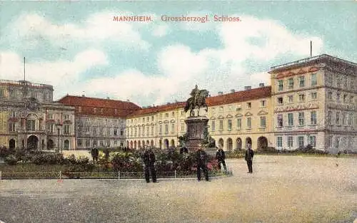 A165 Deutschland 1909 Mannheim Großherzog Schloss Vintage Postkarte