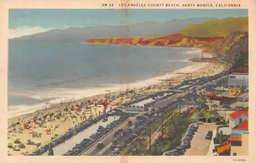 A988 US Kalifornien Los Angeles County Beach Santa Monica Vintage Postkarte