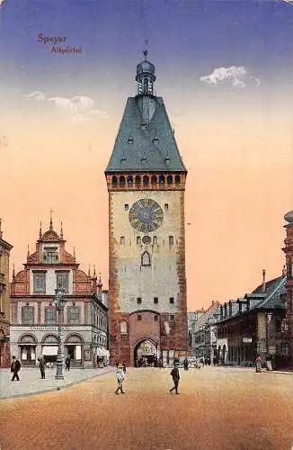 A162 Deutschland 1925 Speyerer Altpoertelturm Vintage Postkarte