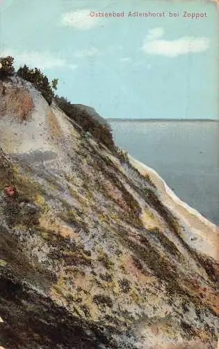 A160 Polen 1912 bei Zoppot Zoppot Ostsee Adlershorst Klippen Postkarte