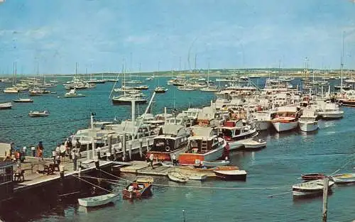 A969 US 1965 Block Island Rhode Island Boats Vintage Postkarte