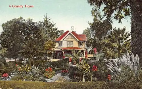 A969 US Landhaus Vintage Postkarte