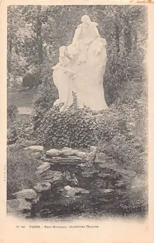C056 Frankreich Paris Parc Monceau Statue Vintage Postkarte