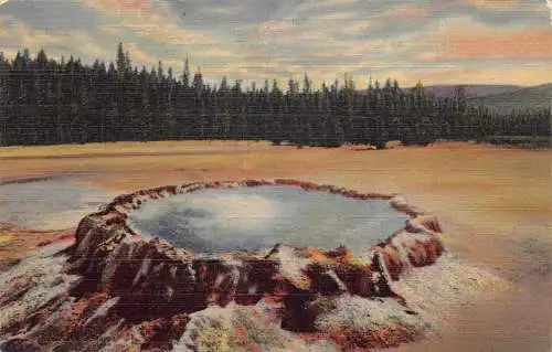 A969 US 1950 Bowle Bowle Spring Upper Geyser Basin Yellowstone Park Postkarte