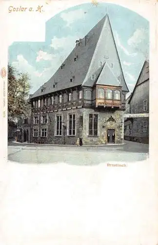 A144 Deutschland Goslar a H Brusttuch Haus Badehallen Vintage Postkarte
