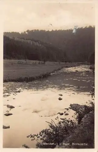 A144 Deutschland 1932 Wendefurt i Harz Bodepartie Fluss Vintage Postkarte