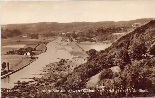 A143 Deutschland 1927 Essen Schwarzen Lehne Ruhrtal Villa Hügel Vintage Postkarte