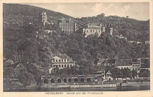 A142 Deutschland 1928 Heidelberger Schloss von Hirschgasse Schloss Vintage Postkarte