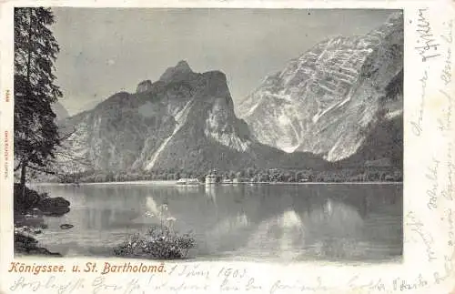 A143 Deutschland 1903 Königsee u St Bartholomae See Vintage Postkarte