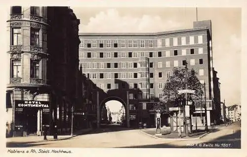 A143 Deutschland Koblenz a Rh Staedt Hochhaus Hotel Continental Vintage Postkarte