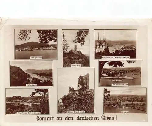 A142 Deutschland 1930 Deutscher Rhein Godesburg Drachenfels Königswinter Postkarte