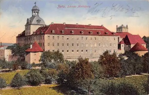 A163 Deutschland 1912 Zeitz Schloss Moritzburg Vintage Postkarte