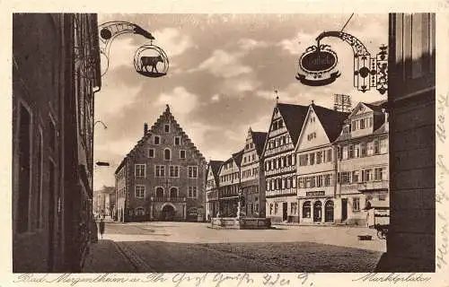A141 Deutschland 1927 Bad Margentheim A Tbr Marktplatz Aphoteke Vintage Postkarte