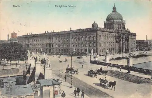 A140 Deutschland 1906 Berlin Königlisches Schloss Schlosskutsche Vintage Postkarte