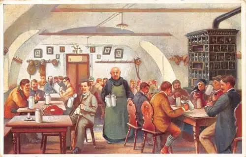 A141 Deutschland Künstlerkarte 1921 Klosterbräustuebl Kloster Andechs Bier Postkarte