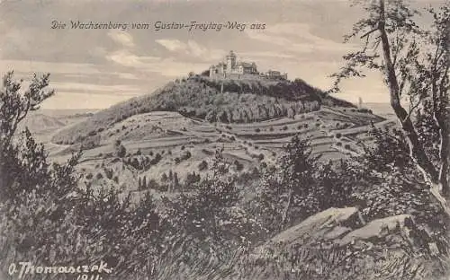 A140 Deutschland Wachsenburg Schloss Vom Gustav Freytag Weg aus Vintage Postkarte