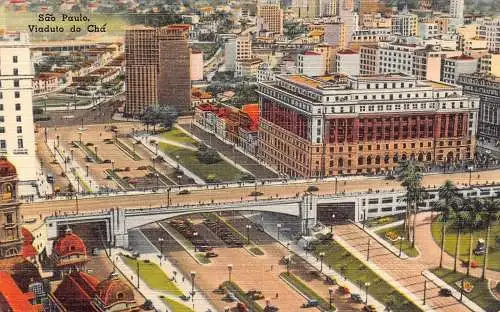 L249 Brasilien São Paulo, Viaduto do Chá Vintage Postkarte