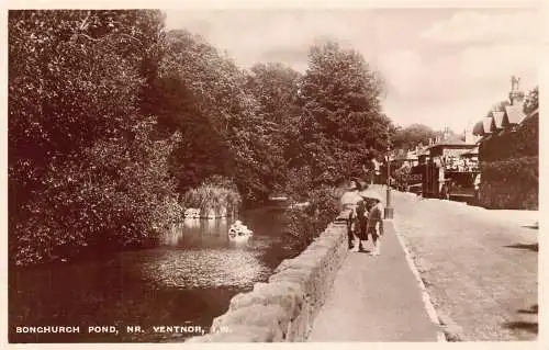 L234 England Bonchurch Pond Nr Ventnor I W RPPC Vintage Postkarte