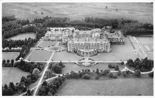 L233 Schottland 1955 Luftaufnahme des Gleneagles Hotel Perthshire Postkarte