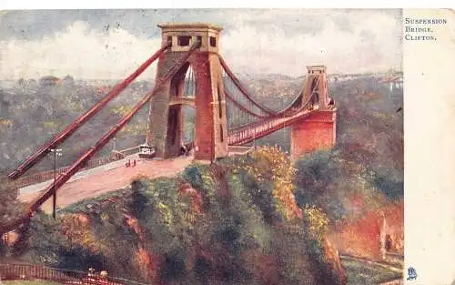 L233 England Hängebrücke Clifton Vintage Postkarte