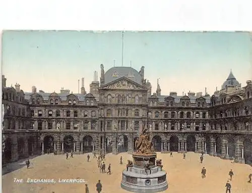 L235 England The Exchange Liverpool Statue Vintage Postkarte