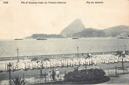 L249 Brasilien 1911 Pão d'Assucar visto do Palacio Monroe Vintage Postkarte