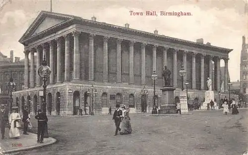 L234 England 1910 Rathaus Birmingham Sportwerbetafel Vintage Postkarte